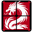 GW2Calc logo, dragon on a for way splitted square